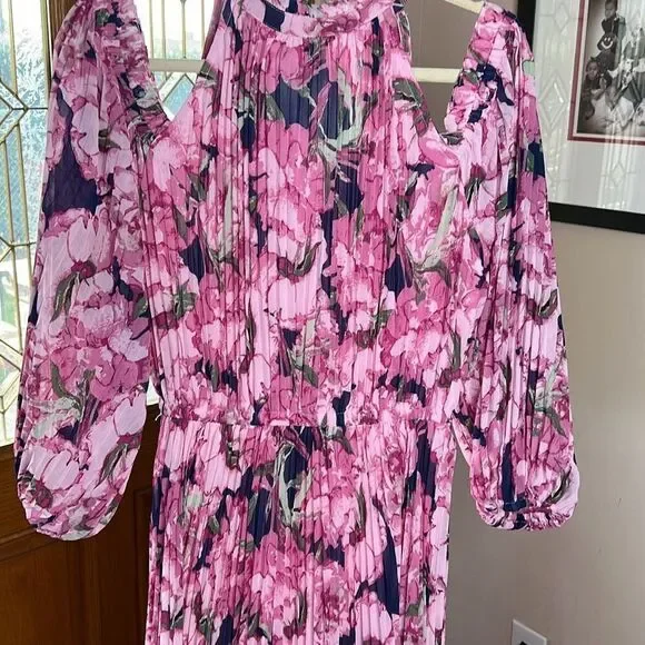 Petal & Pup HILARY PLEATED MAXI DRESS - PINK FLORAL XSmall New - Picture 4 of 12